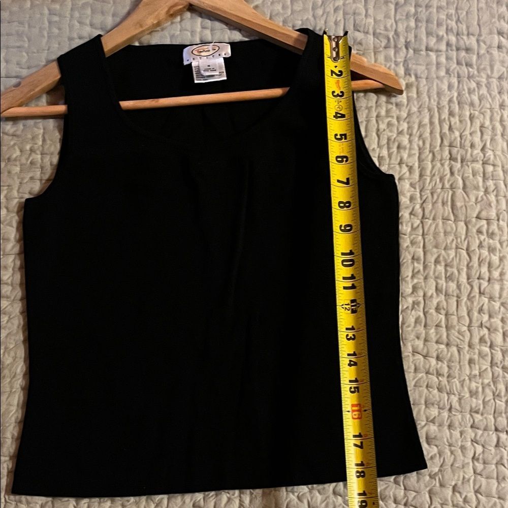 Talbots Black Ribbed Scoop-Neck Tank Top - Picture 7 of 7